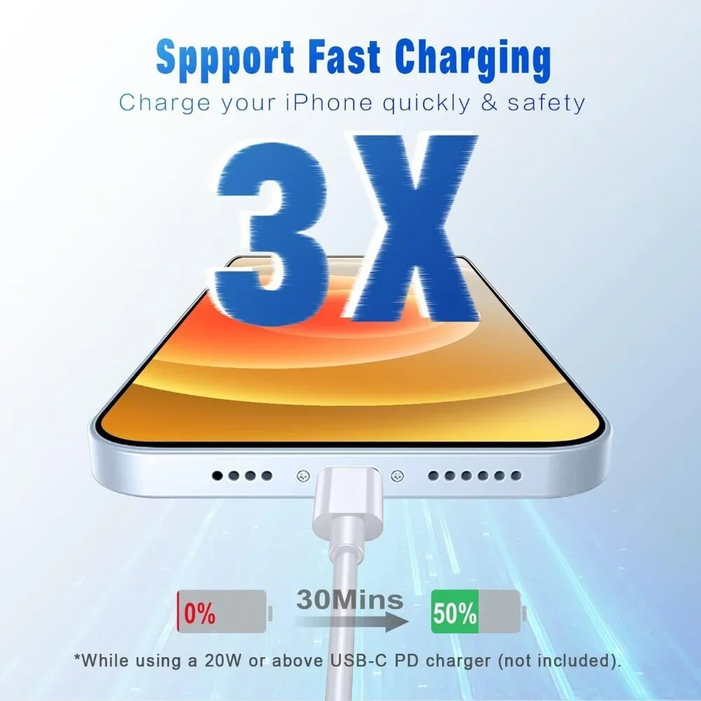 USB C to Lightning Cable [Apple MFi Certified] 2Pack 6FT iPhone Fast Charger Cab